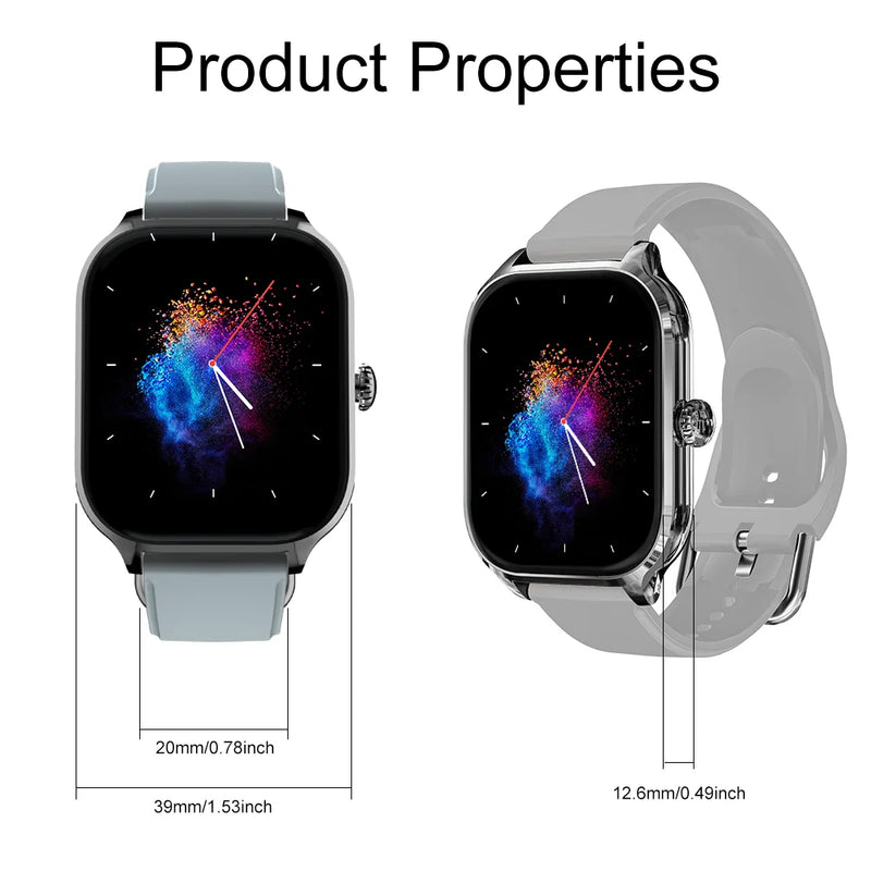 LAXASFIT H9/H6 Smartwatch with Bluetooth calls, calorie, heart rate and oxygen monitor.