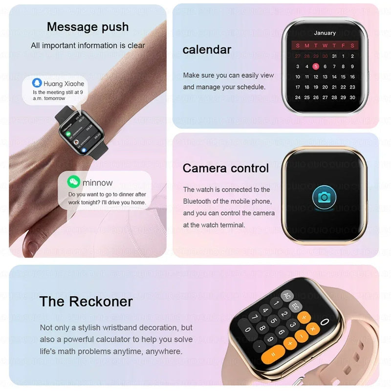 Smartwatch Series 10 2025, Apple compatible, GPS, NFC, Bluetooth calling and IP68 waterproof.