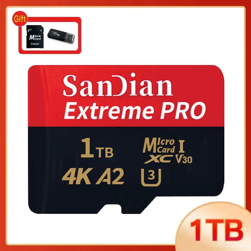 Micro SD TF Card Class 10 A2 U3, High Speed, 128GB–1TB, Ideal for Cell Phone, Camera and Drone.