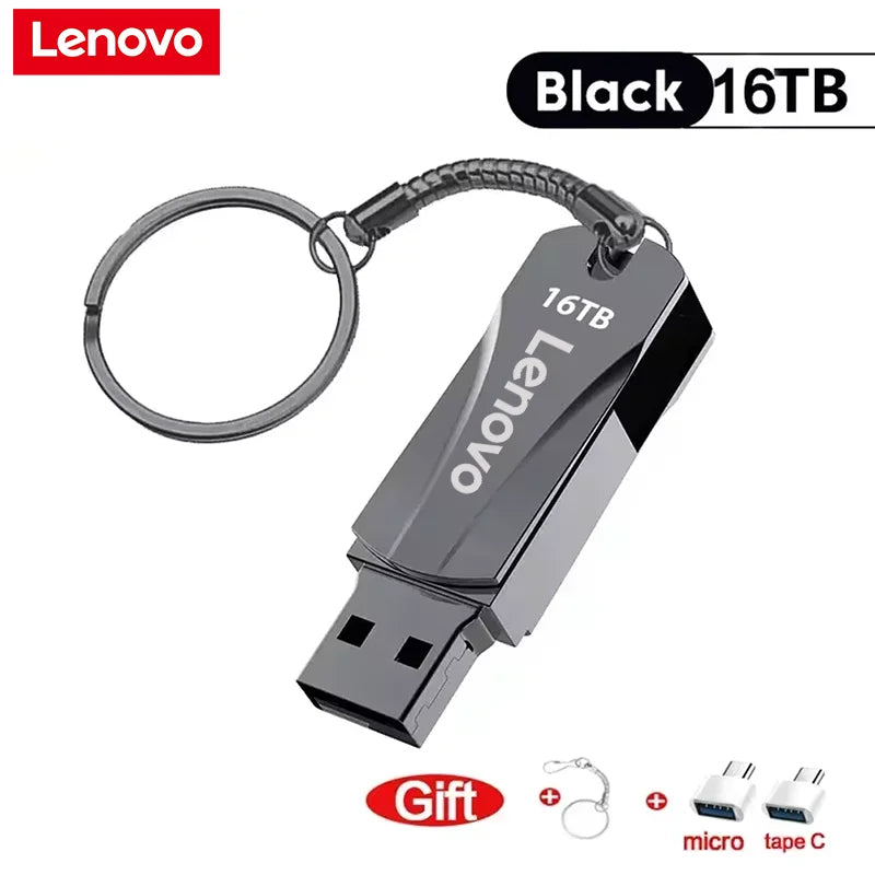 Lenovo Metal USB 3.0 Type-C Flash Drive, High Speed, 16TB/8TB/4TB/2TB/1TB.