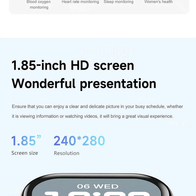Smartwatch Series 10 2025, Apple compatible, GPS, NFC, Bluetooth calling and IP68 waterproof.