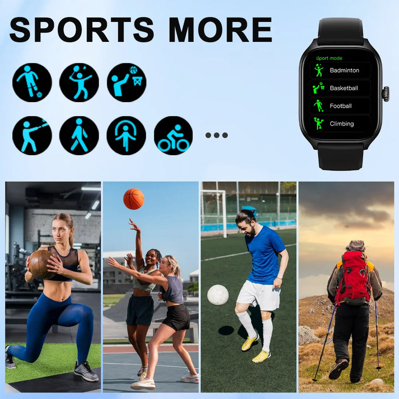 LAXASFIT H9/H6 Smartwatch with Bluetooth calls, calorie, heart rate and oxygen monitor.