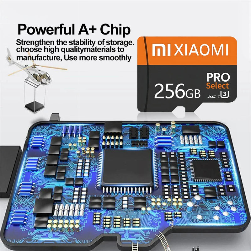 Xiaomi Micro SD Card Class 10, ultra fast, 128GB–2TB, ideal for cell phones and cameras.