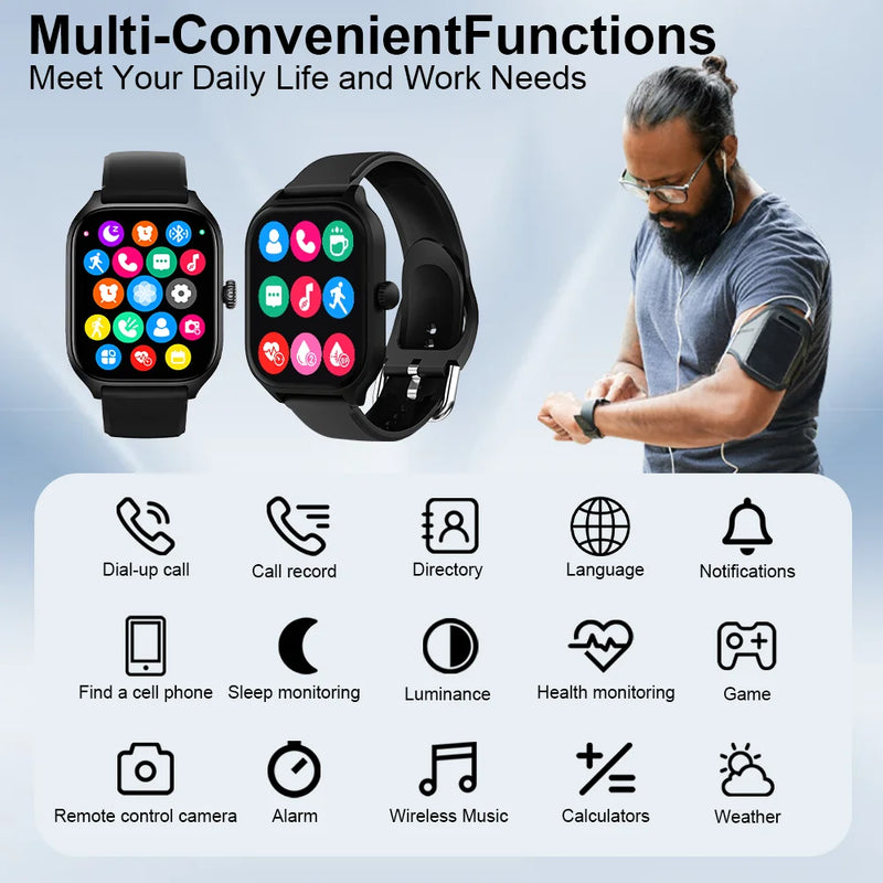 LAXASFIT H9/H6 Smartwatch with Bluetooth calls, calorie, heart rate and oxygen monitor.