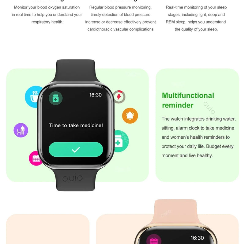 Smartwatch Series 10 2025, Apple compatible, GPS, NFC, Bluetooth calling and IP68 waterproof.