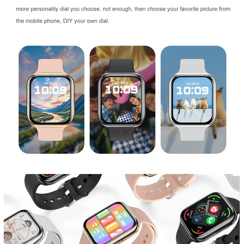 Smartwatch Series 10 2025, Apple compatible, GPS, NFC, Bluetooth calling and IP68 waterproof.