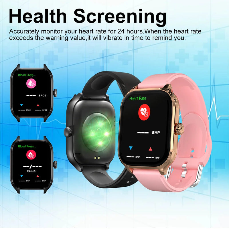 LAXASFIT H9/H6 Smartwatch with Bluetooth calls, calorie, heart rate and oxygen monitor.
