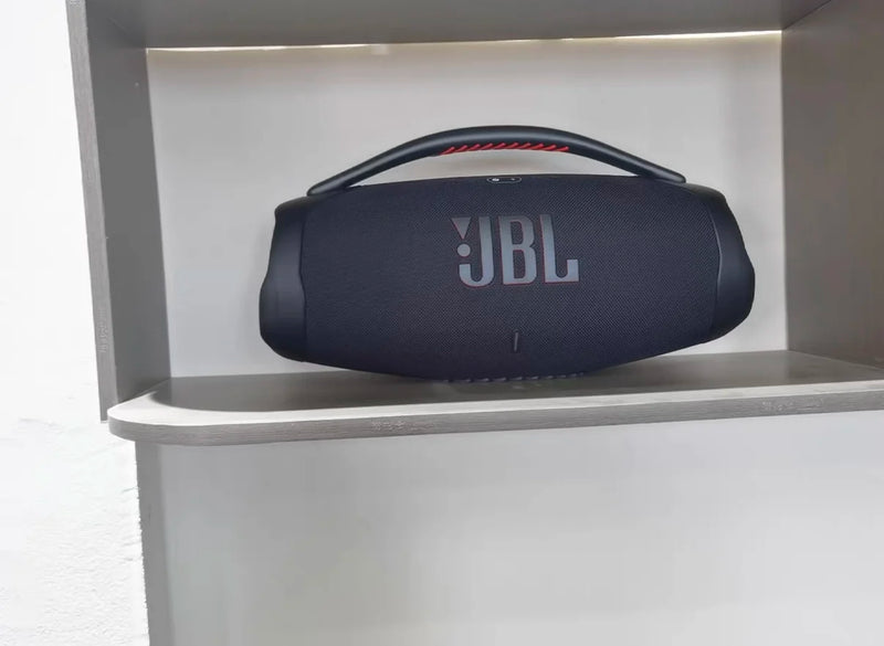 JBL Boombox 3 Bluetooth speaker, portable, with powerful bass and USB input.