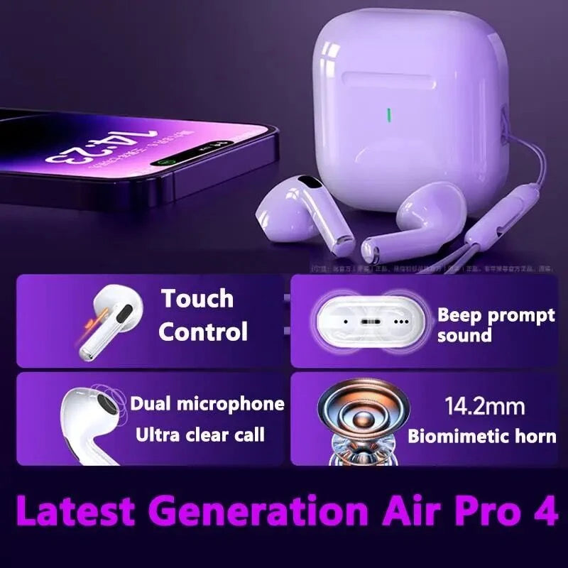 Air Pro 5.3 Bluetooth headphones, premium sound, ideal for iPhone, Xiaomi and Android.