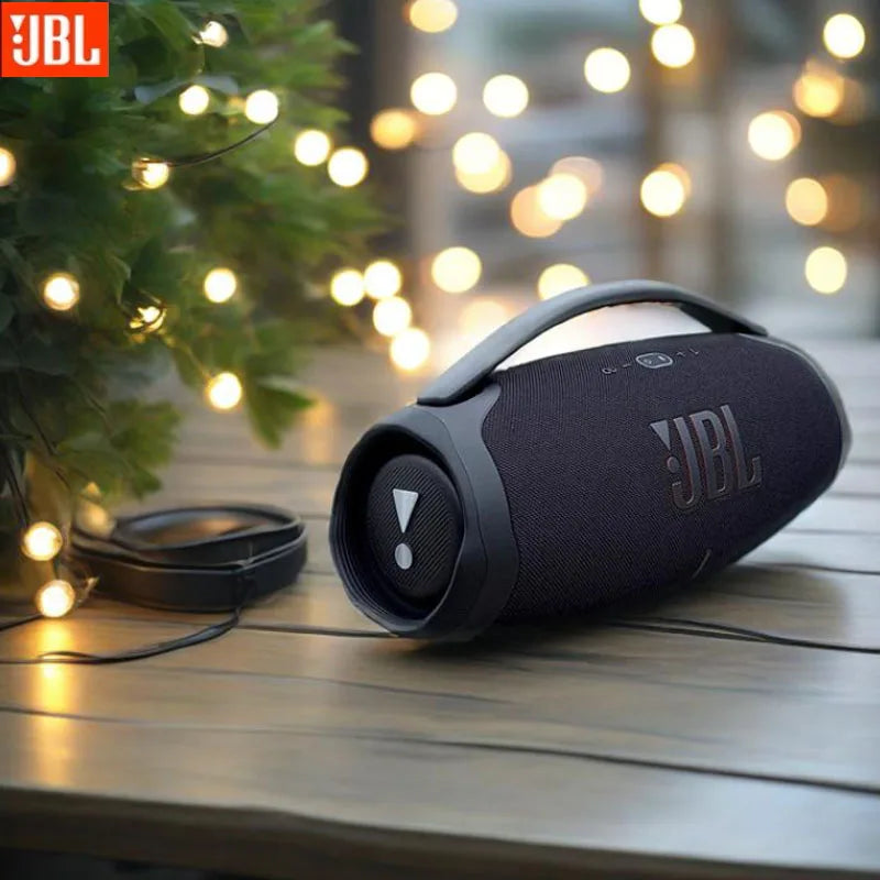 JBL Boombox 3 Bluetooth speaker, portable, with powerful bass and USB input.