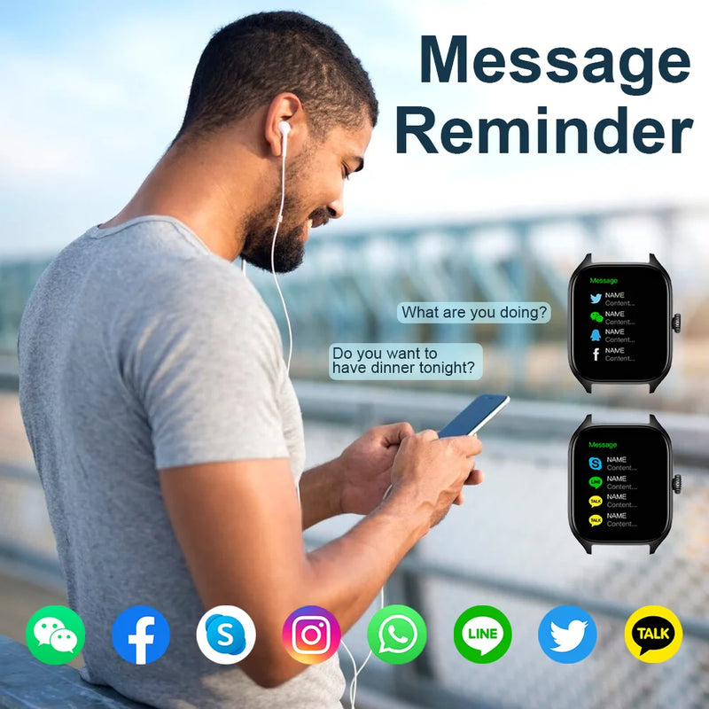LAXASFIT H9/H6 Smartwatch with Bluetooth calls, calorie, heart rate and oxygen monitor.