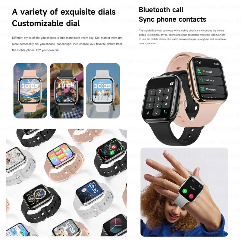 Smartwatch Series 10 2025, Apple compatible, GPS, NFC, Bluetooth calling and IP68 waterproof.