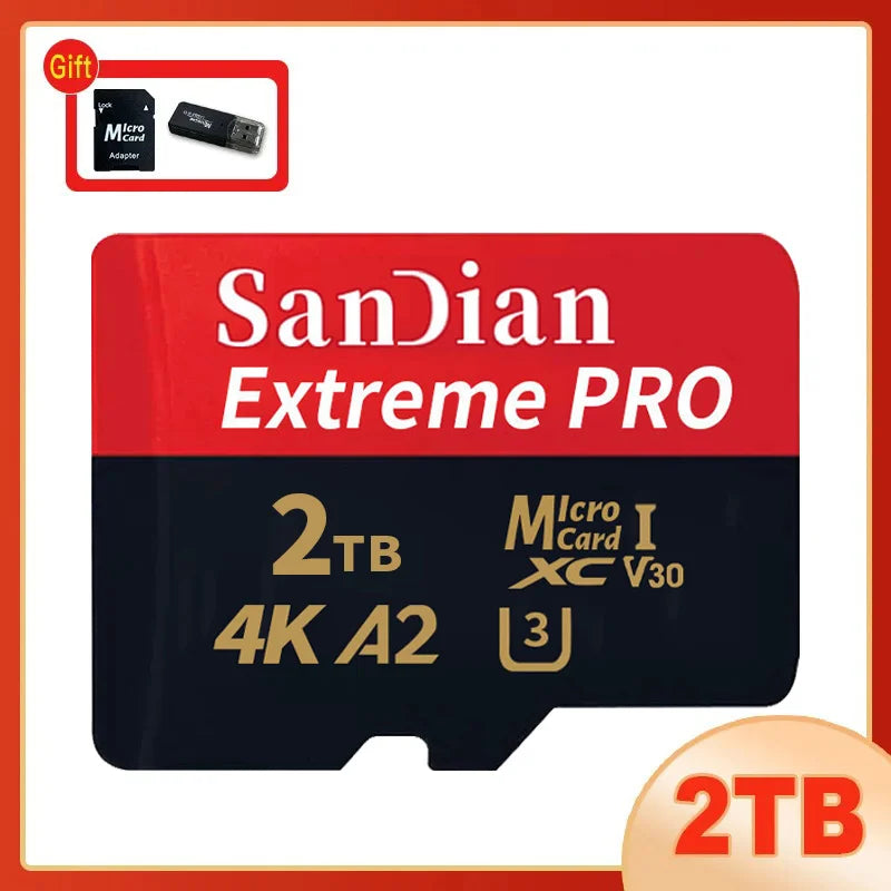 Micro SD TF Card Class 10 A2 U3, High Speed, 128GB–1TB, Ideal for Cell Phone, Camera and Drone.