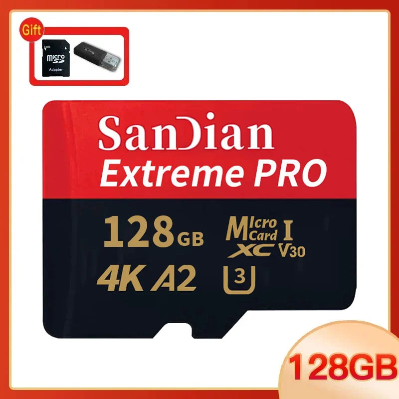 Micro SD TF Card Class 10 A2 U3, High Speed, 128GB–1TB, Ideal for Cell Phone, Camera and Drone.