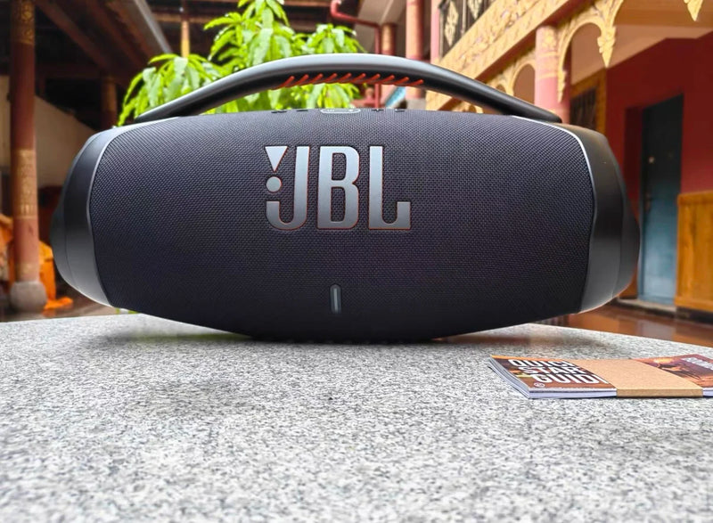 JBL Boombox 3 Bluetooth speaker, portable, with powerful bass and USB input.